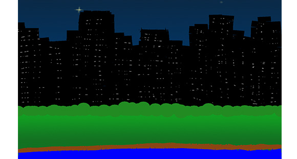 City Skyline drawn with Sketch Mate